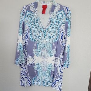 Christina Blue and White Paisley Tunic